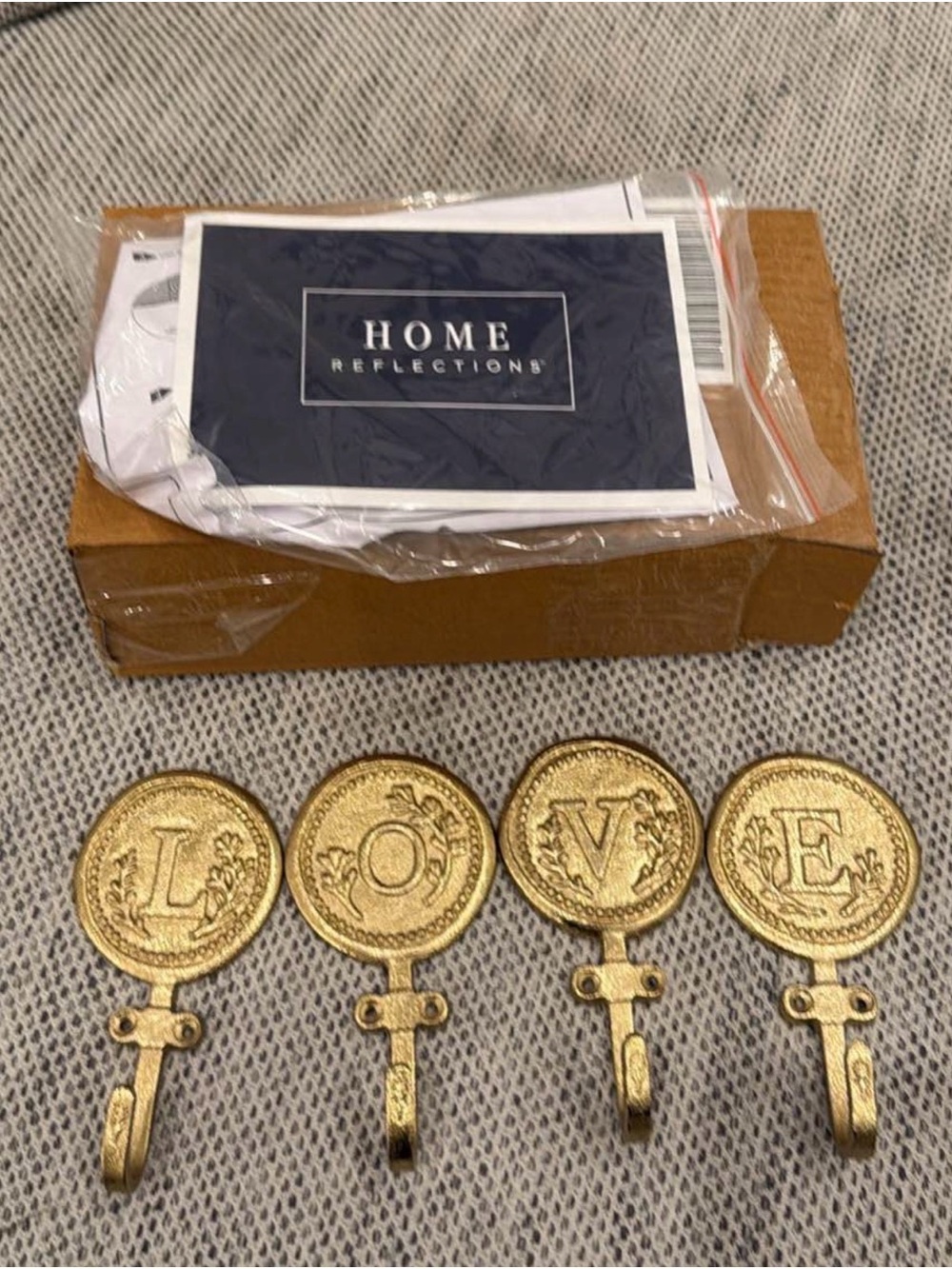 Gold LOVE Wall Hook Set